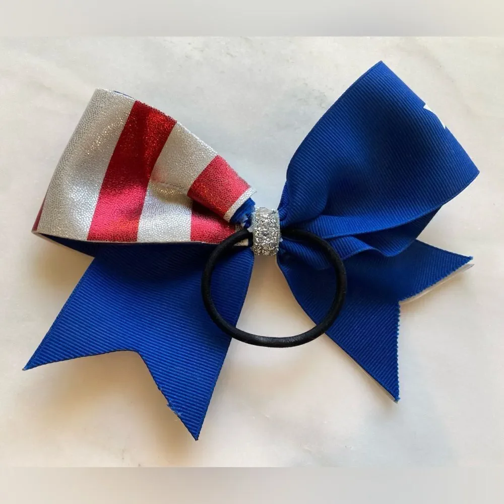 Three Large Girl Bows “Addison” “A” and Red